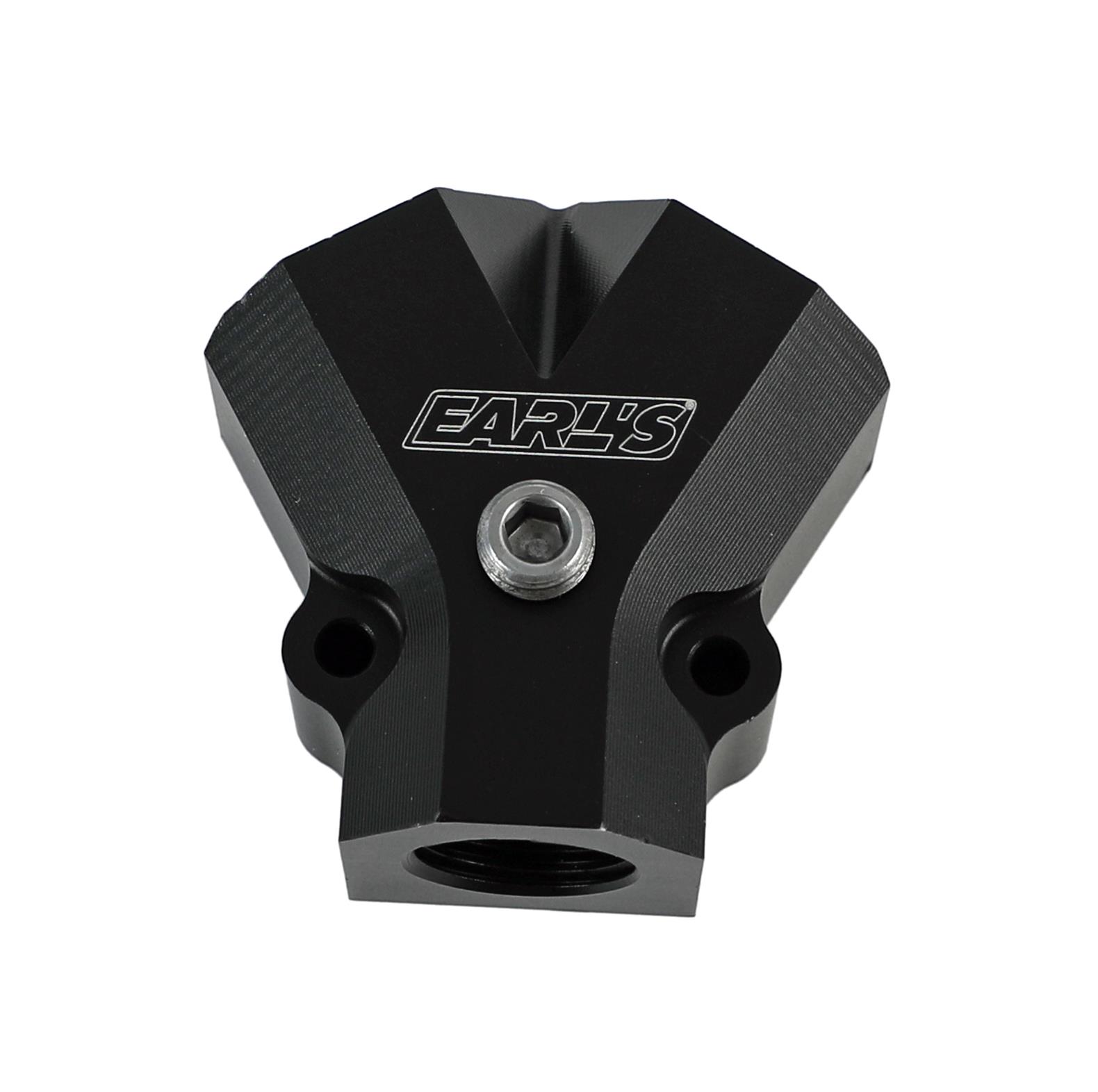 Earl's Performance Fuel Distribution Blocks 100184ERL Block, Y-Type, Billet Aluminum, Natural, 1/2 in. NPT Female Inlet, 1/2 in. NPT Female Outlet, Each
