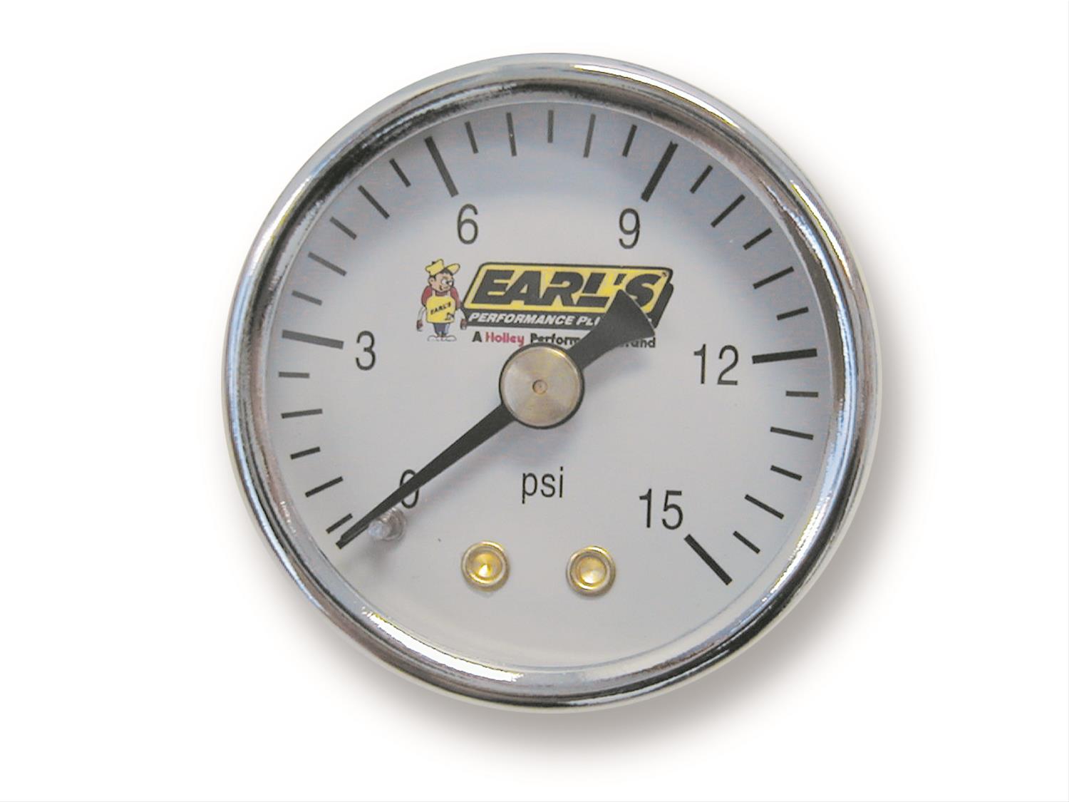 Earl's Performance Analog Fuel Pressure Gauges 100195ERL Gauge, Pressure, 0-15 psi, 1 1/2 in., Analog, Mechanical, White Face, Each