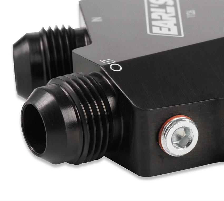 Earl's Performance Oil Cooler Adapters 1126ERL Adapter, Right Angle, -10 AN Inlet, -10 AN Outlet, Billet Aluminum, Black Anodized, Hardware, Each thumbnail 5