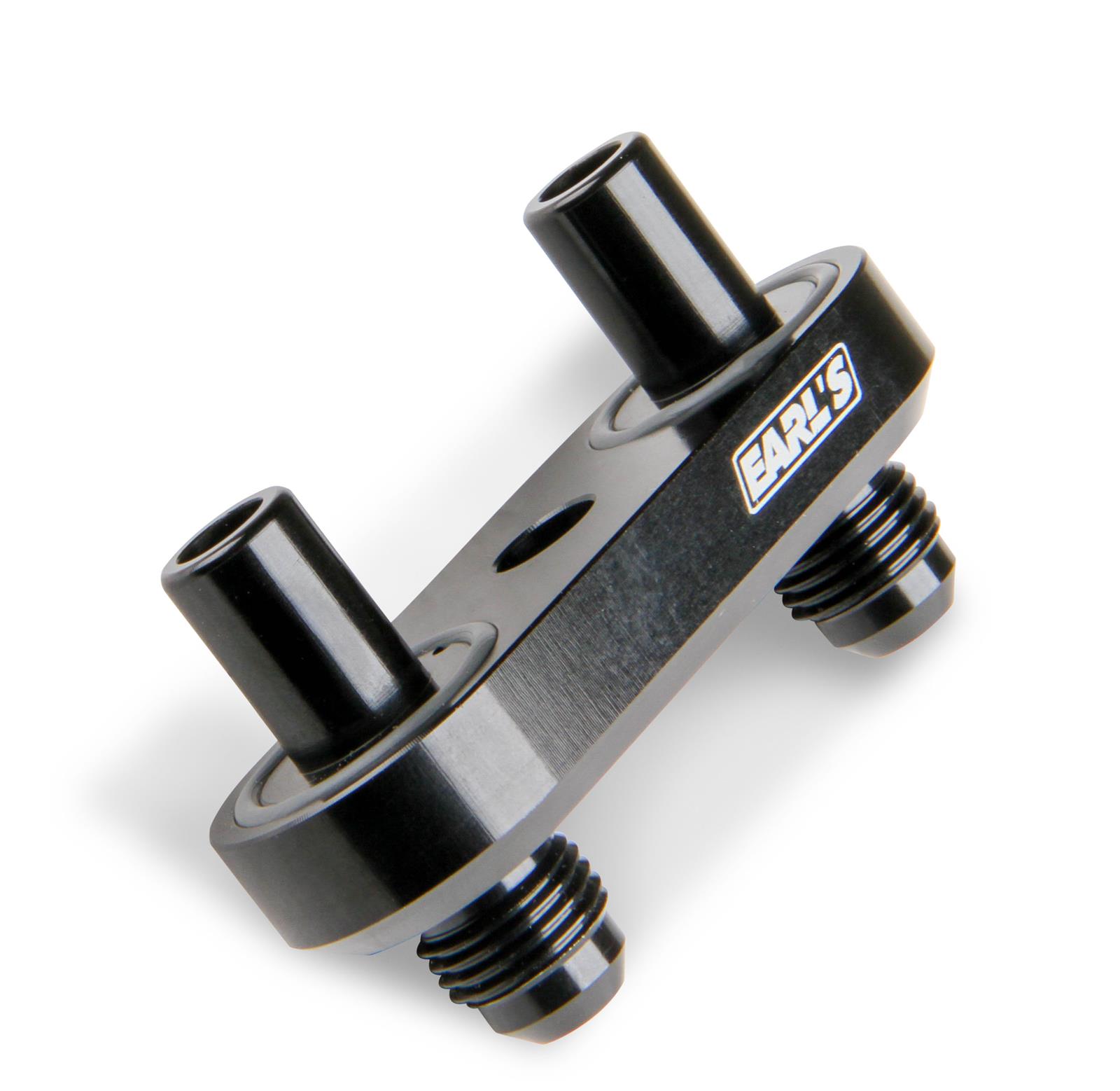Earl's Performance Transmission Cooler Line Adapters 1128ERL Adapter, Billet Aluminum, Black Anodized, 6AN, 6L80, 6L90, 8L90E, Each