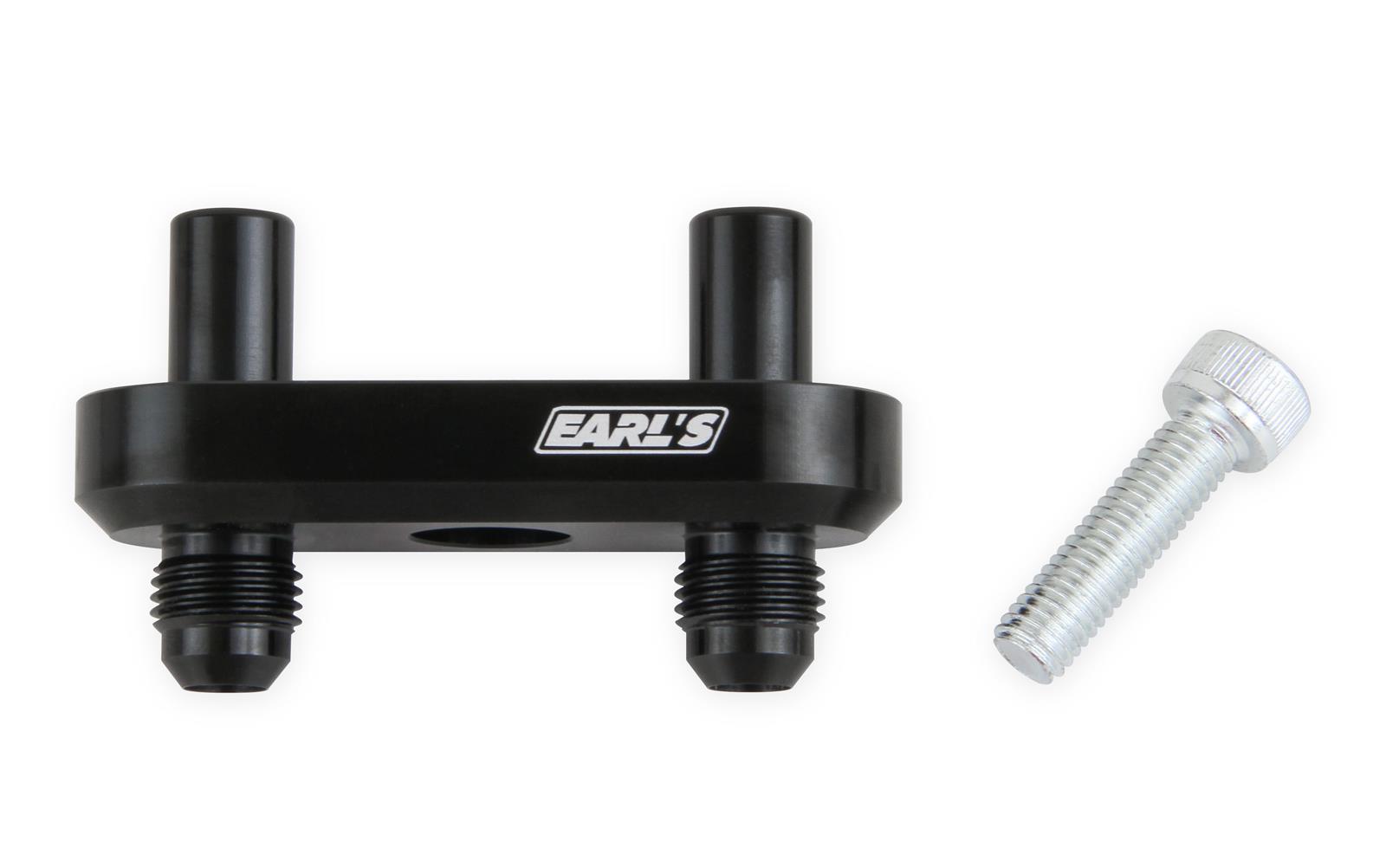Earl's Performance Transmission Cooler Line Adapters 1128ERL Adapter, Billet Aluminum, Black Anodized, 6AN, 6L80, 6L90, 8L90E, Each thumbnail 7