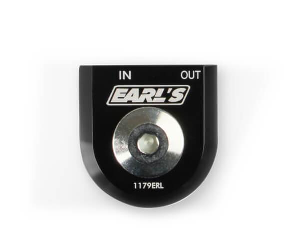 Earl's Performance Oil Cooler Adapters 1179ERL Filter Adapter, Remote Mount, -10 AN O-Ring Inlet, -10 AN O-Ring Outlet, 3/4-16 in. Nipple, Billet Aluminum, Black Anodized, Hardware, Each thumbnail 3