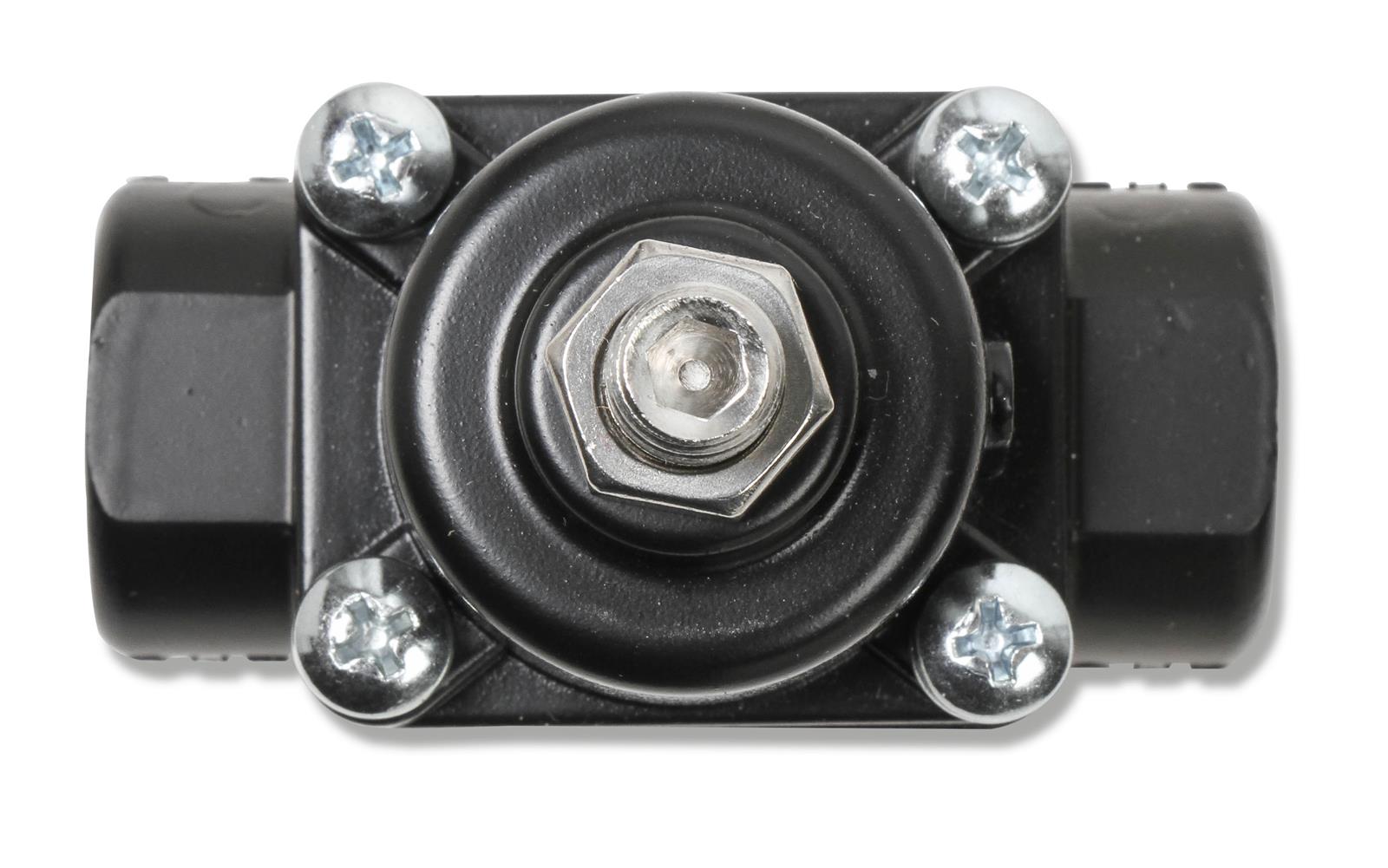 Earl's Performance Fuel Pressure Regulators 12850ERL Regulator, Adjustable, Non-Return, 1-4 psi. Range, 3/8 NPT Female Threads, Black, Carbureted Applications, Each thumbnail 2