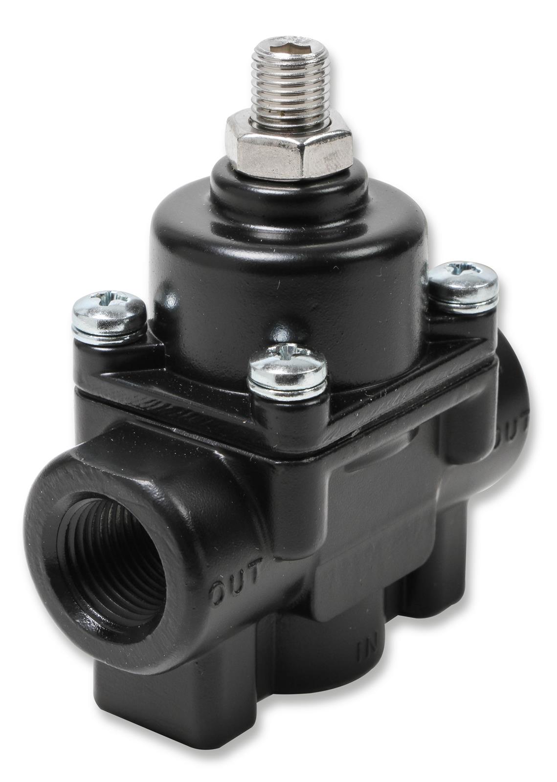 Earl's Performance Fuel Pressure Regulators 12850ERL Regulator, Adjustable, Non-Return, 1-4 psi. Range, 3/8 NPT Female Threads, Black, Carbureted Applications, Each thumbnail 7