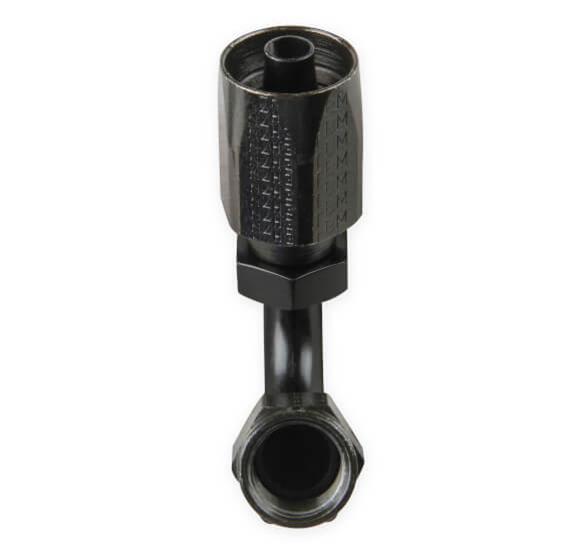 Earl's Performance Power Steering Hose Ends 151206ERL End, Steering, 120 Degree, -6 AN to -6 AN Female Thread, Steel, Black Chomate, Each