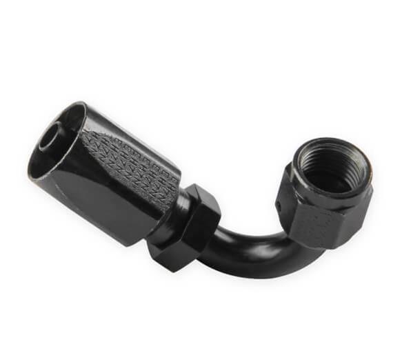 Earl's Performance Power Steering Hose Ends 151206ERL End, Steering, 120 Degree, -6 AN to -6 AN Female Thread, Steel, Black Chomate, Each thumbnail 3