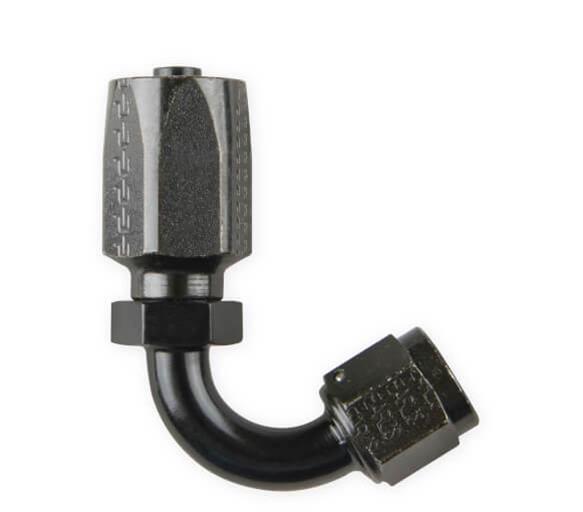 Earl's Performance Power Steering Hose Ends 151206ERL End, Steering, 120 Degree, -6 AN to -6 AN Female Thread, Steel, Black Chomate, Each thumbnail 2