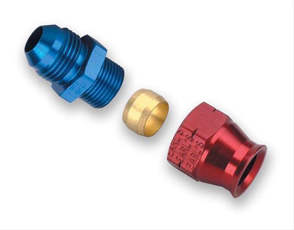 Earl's Performance Tube Adapter Fittings 165056ERL Fitting, Adapter, AN to Tubing, Straight, Aluminum, Red/Blue Anodized, -6 AN, 5/16 in., Each thumbnail 3