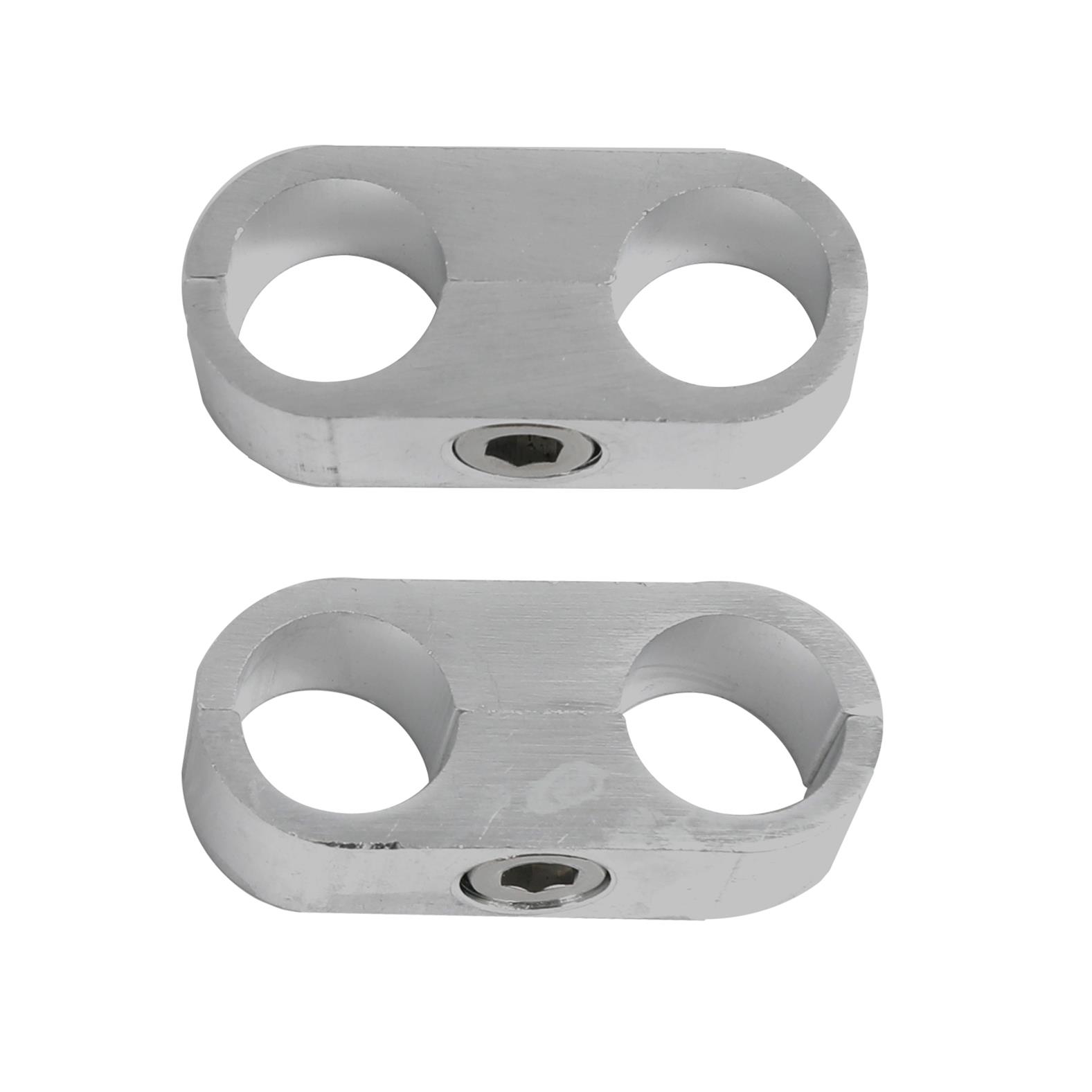 Earl's Performance Hose and Tubing Clamps 167209ERL Clamps, Separator, Two 9/16 in. Diameter Holes, Natural, Aluminum, Pair