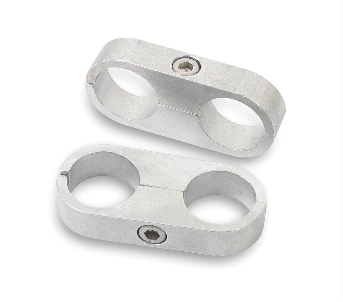 Earl's Performance Hose and Tubing Clamps 167209ERL Clamps, Separator, Two 9/16 in. Diameter Holes, Natural, Aluminum, Pair thumbnail 2