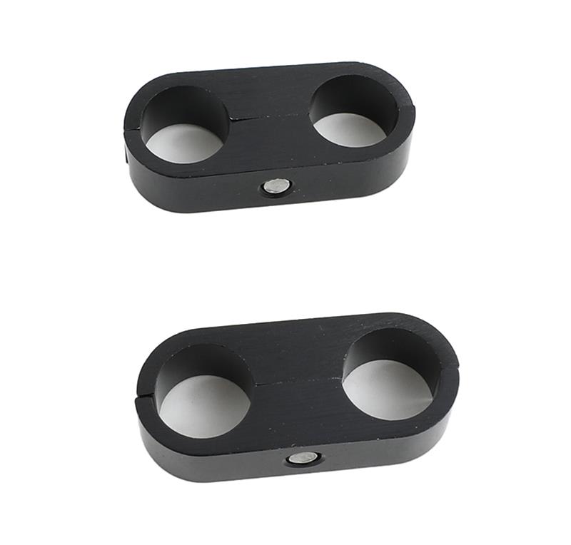 Earl's Performance Hose and Tubing Clamps 167510ERL Line Mounting Clamps, 2 Capacity, Aluminum, Black Anodized, 0.625 in. O.D., Pair