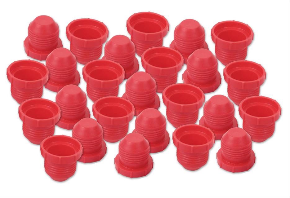 Earl's Performance Plugs 179204ERL Fittings, External Knurled Head Plug, -4 AN, Plastic, Red, Set of 25 thumbnail 2