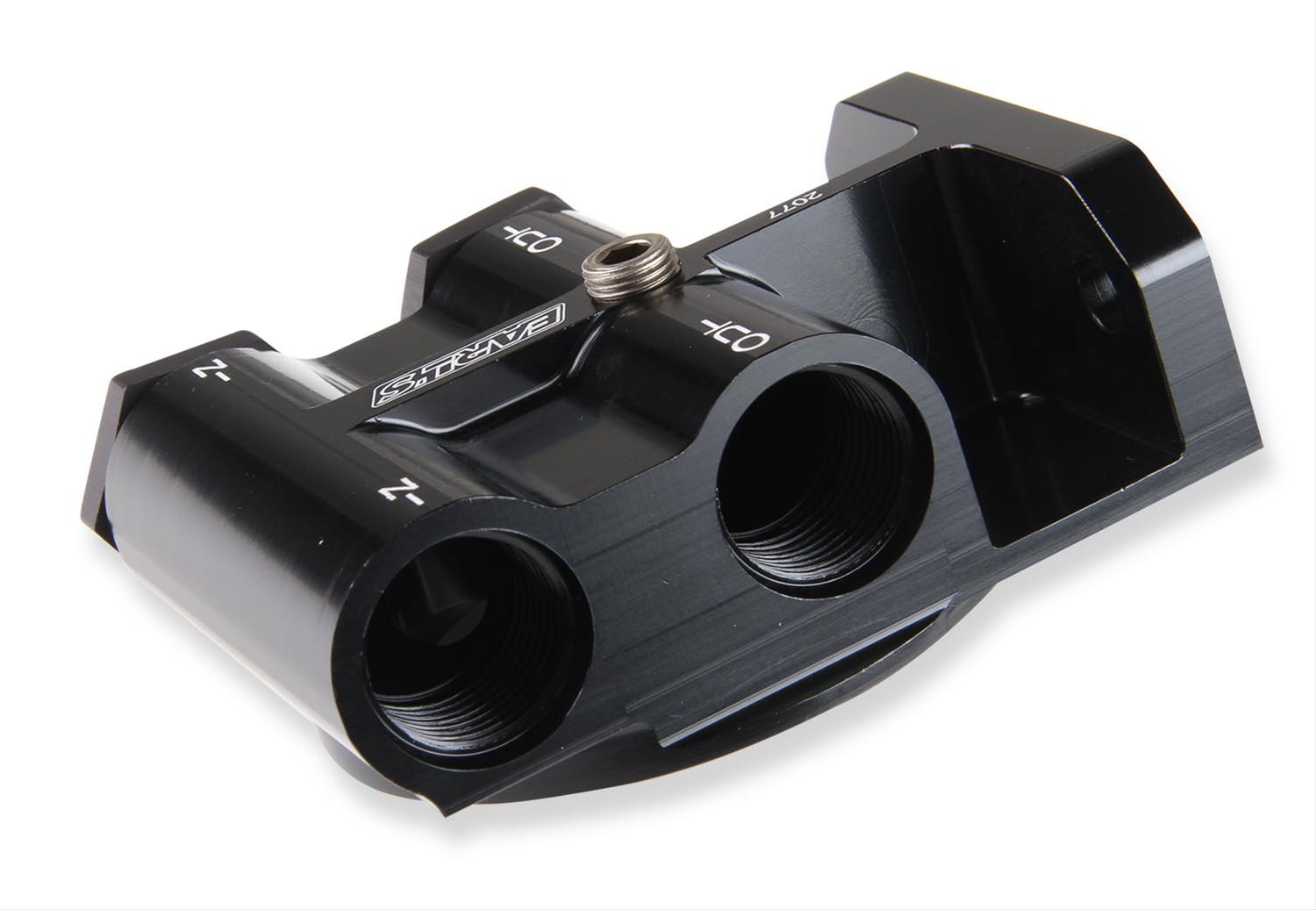 Earl's Performance Remote Oil Filter Mounts 2077ERL Mount, Remote, Billet Aluminum, Black Anodized, -10 AN O-ring Female Inlets, -10 AN Female Outlets, Each thumbnail 4