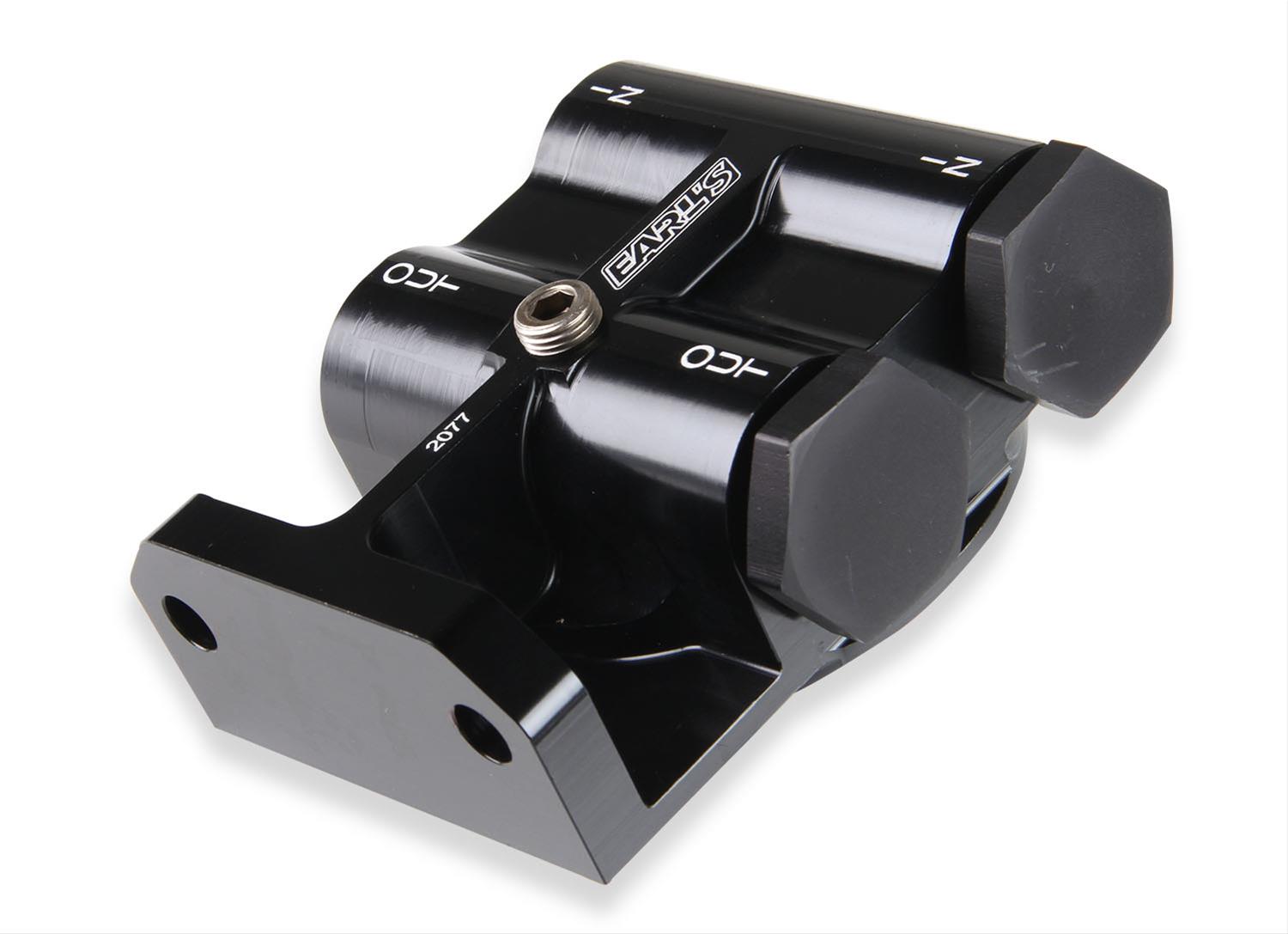 Earl's Performance Remote Oil Filter Mounts 2077ERL Mount, Remote, Billet Aluminum, Black Anodized, -10 AN O-ring Female Inlets, -10 AN Female Outlets, Each thumbnail 3