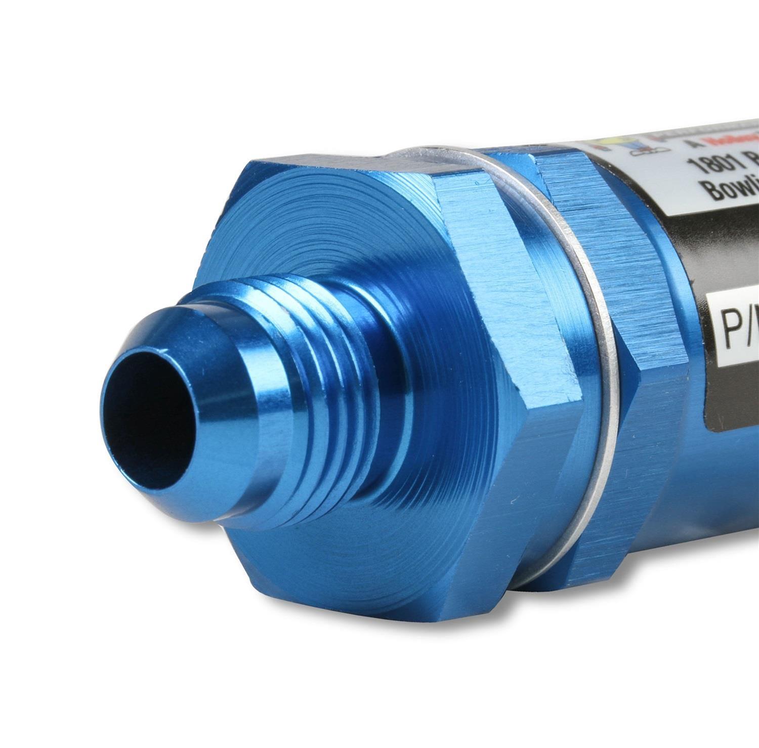 Earl's Performance Inline 35 Microns Fuel Filter with -6 AN Inlet Size 230106ERL Filter, Mount, Blue, Microns, Male Inlet/Outlet, Each thumbnail 2