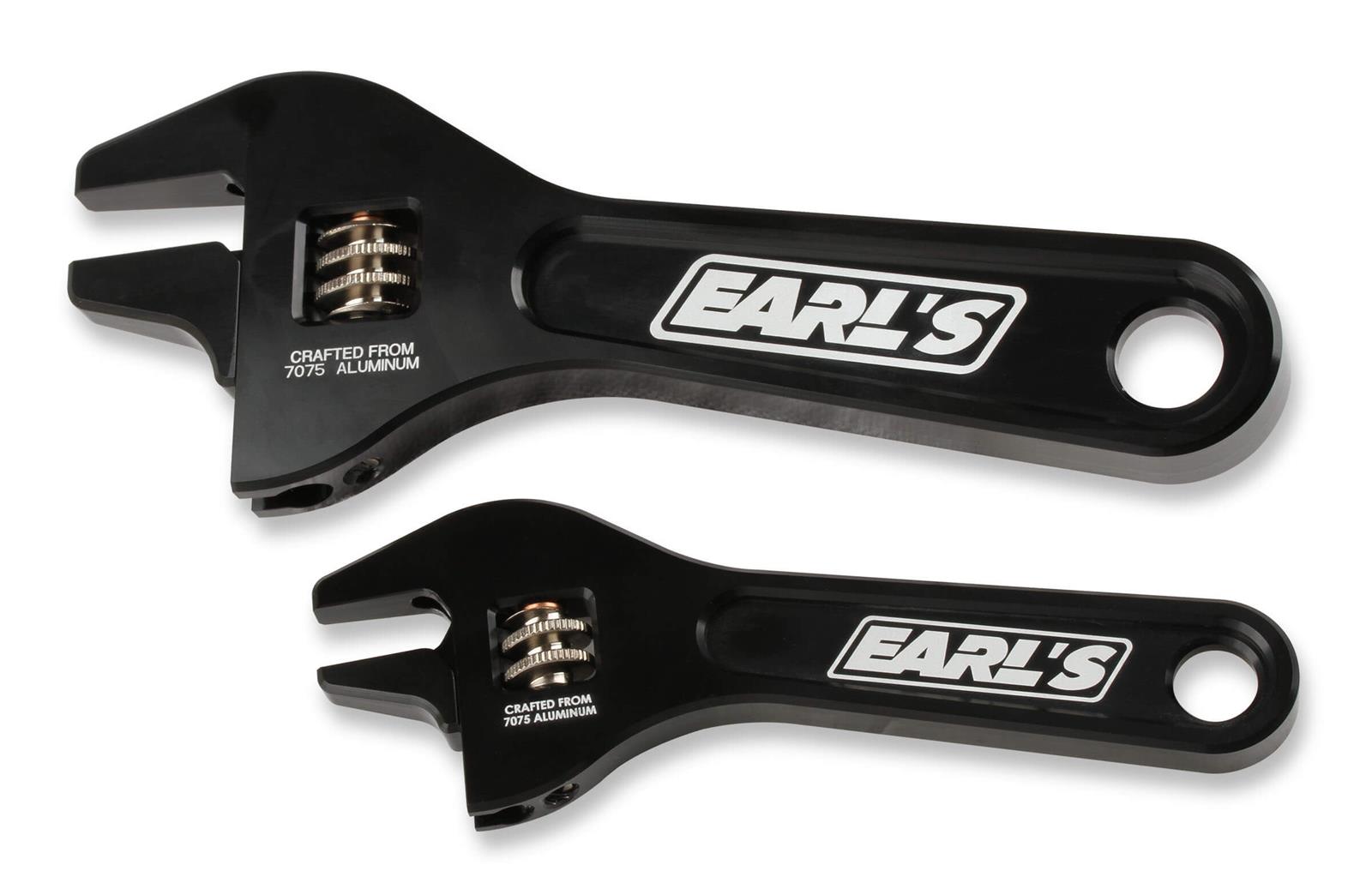 Earl's Performance AN Adjustable Wrenches 230351ERL Wrench, Adjustable, Aluminum, Black Anodized, 5.500 oz., -3 to --8 AN, 7.200 oz., -3 to -12 AN, Pair