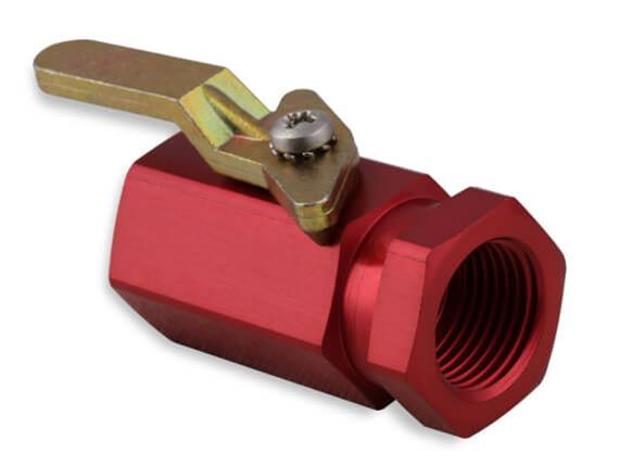 Earl's Performance Shut-Off Valves 230500ERL Valve, Aluminum, Red, 3/8 in. Female NPT Inlet, 3/8 in. Female NPT Outlet, Each thumbnail 4