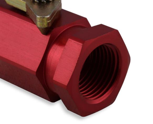 Earl's Performance Shut-Off Valves 230500ERL Valve, Aluminum, Red, 3/8 in. Female NPT Inlet, 3/8 in. Female NPT Outlet, Each thumbnail 3