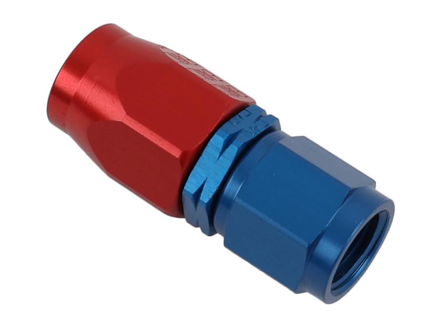 Earl's Performance Auto-Fit Hose Ends 300104ERL Fitting, End, Auto-Fit, Straight, -4 AN to Female -4 AN, Aluminum, Red/Blue, Each