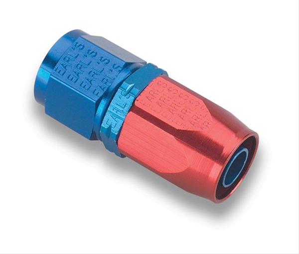 Earl's Performance Auto-Fit Hose Ends 300120ERL Fitting, End, Auto-Fit, Straight, -20 AN to Female -20 AN, Aluminum, Red/Blue Anodized, Each