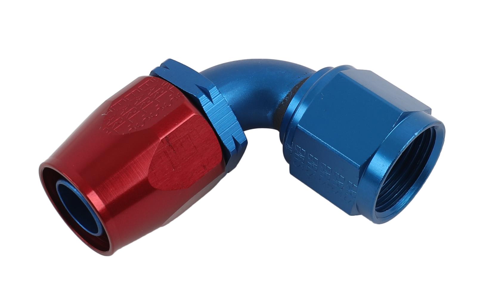 Earl's Performance Auto-Fit Hose Ends 309110ERL Fitting, End, Auto-Fit, 90 Degree, -10 AN to Female -10 AN, Aluminum, Red/Blue, Each