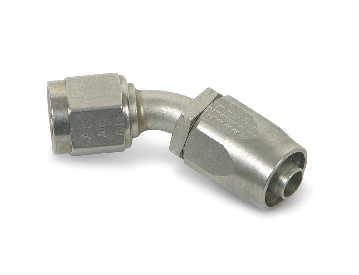 Earl's Performance Auto-Fit Hose Ends 494616ERL Fitting, End, Auto-Fit, 45 Degree, -16 AN, -16 AN Adapter, Stainless Steel, Natural, Each