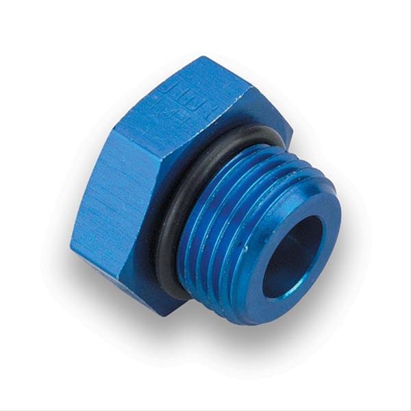 Earl's Performance Plugs 581406ERL Fittings, External Hex Head Port Plug with O-Ring Seal, -6 AN, Aluminum, Blue Anodized, Pair thumbnail 2