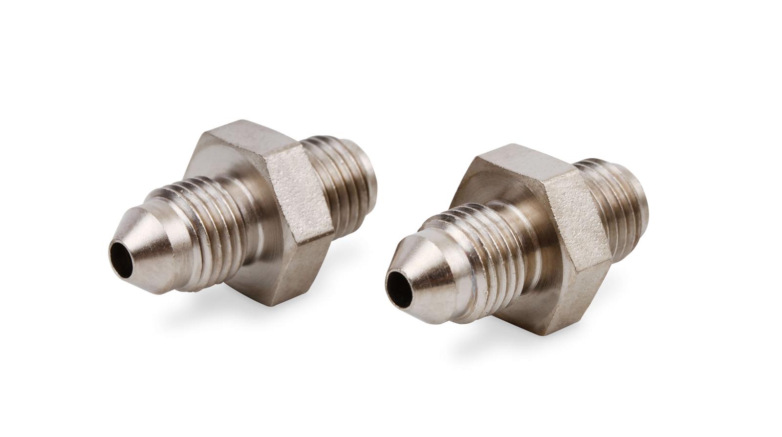 Earl's Performance Brake System Adapters 581531ERL Fittings, Brake, Male -3 AN to Male 3/8 in.-24 Thread, Short, Inverted Flare, Steel, Nickel Plated, Pair thumbnail 2