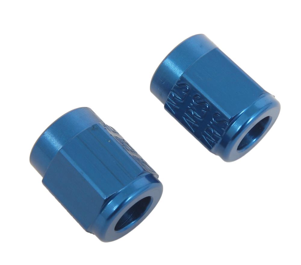 Earl's Performance Tube Nuts 581803ERL Fitting, Nut, -3 AN, Aluminum, Blue Anodized, Pair