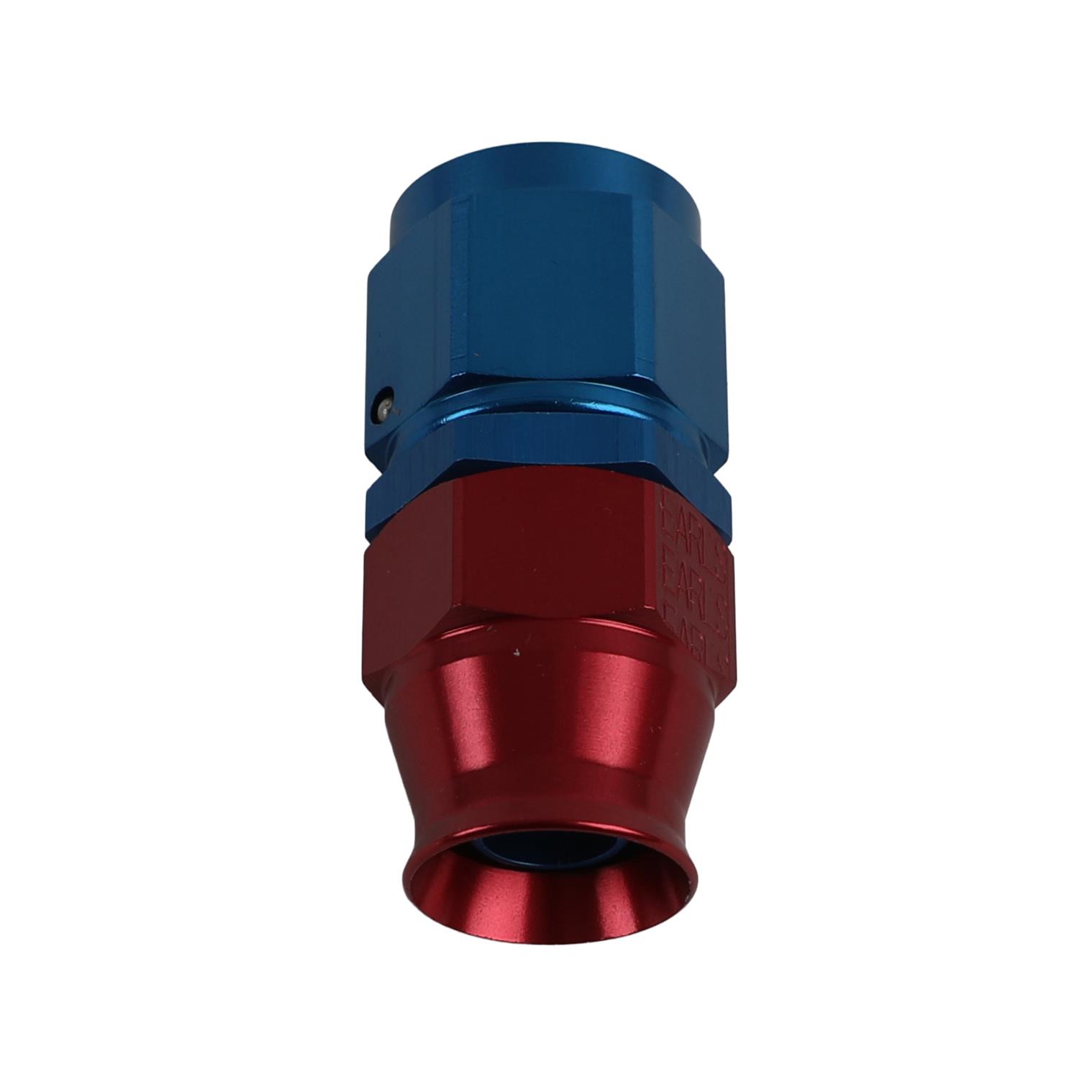 Earl's Performance Speed-Seal Hose Ends 600138ERL Fitting, End, Speed-Seal, Straight, -8 AN to Female -8 AN, Aluminum, Red/Blue, Each
