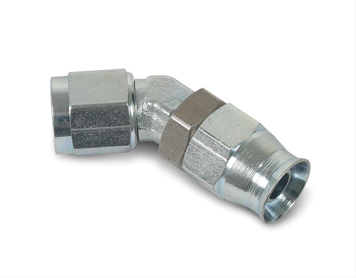 Earl's Performance Speed-Seal Hose Ends 604504ERL Fitting, End, Speed-Seal, 45 Degree, -4 AN Hose, -4 AN Female, Steel, Zinc Plated, Each