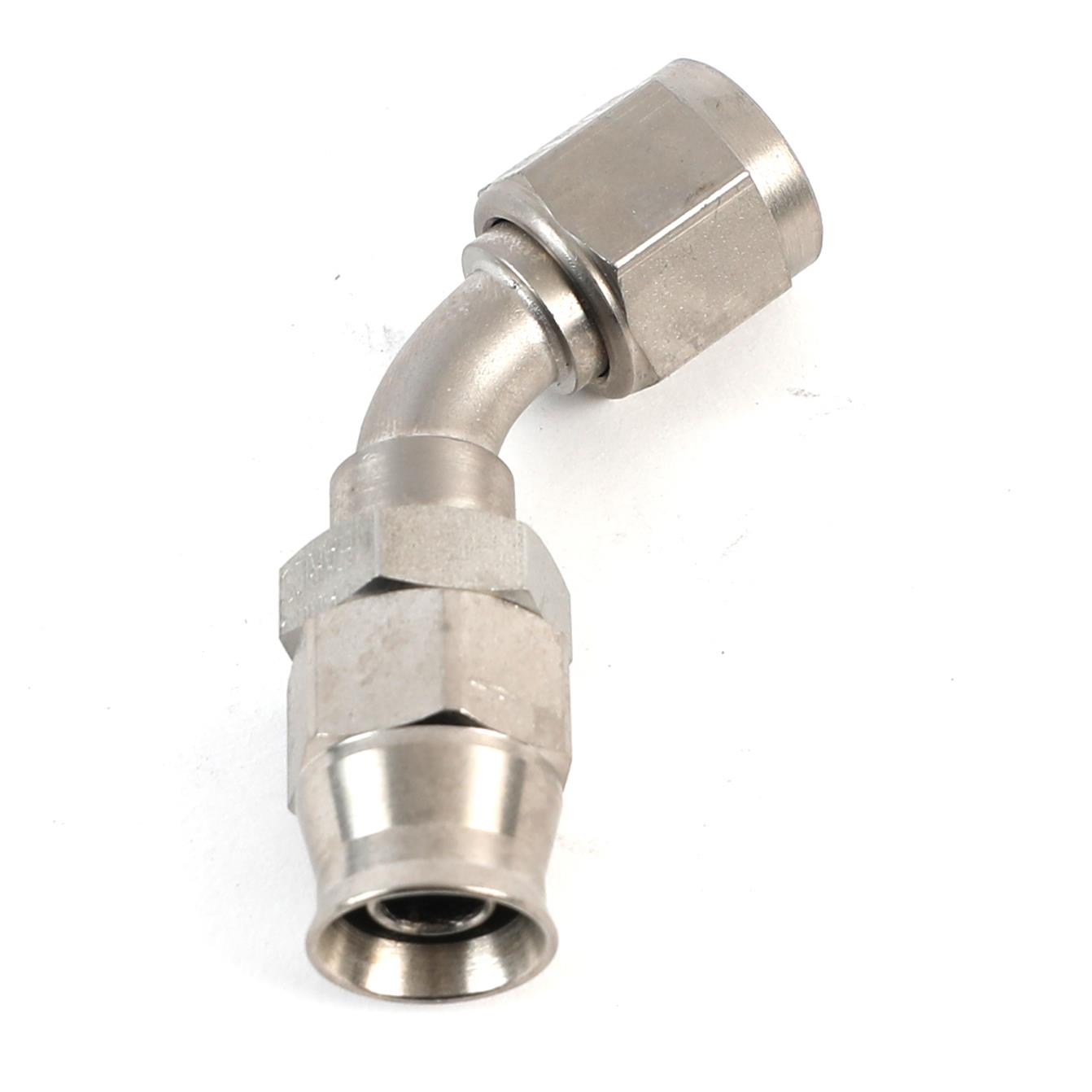 Earl's Performance Speed-Seal Hose Ends 604706ERL Fitting, End, Speed-Seal, 45 Degree, -6 AN Hose, -6 AN Female, Steel, Zinc Plated, Each