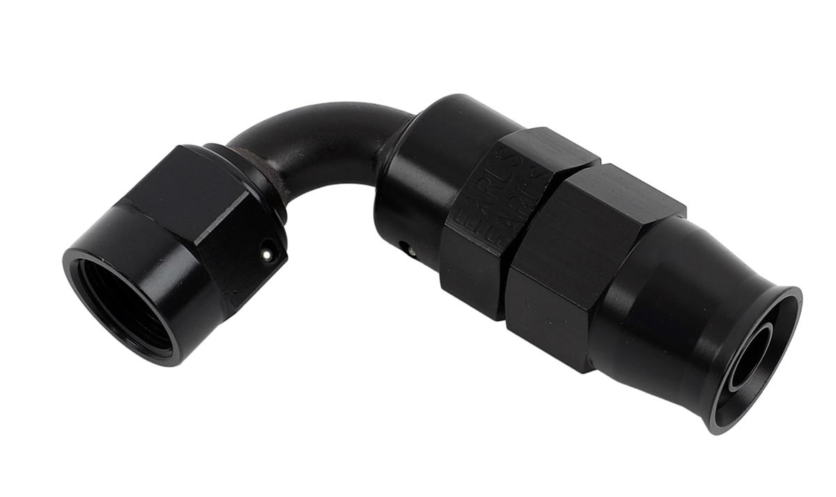 Earl's Performance UltraPro Hose Ends 629106ERL Ends, UltraPro, Reusable Swivel, 90 degree, -6 AN Size, Aluminum, Black Anodized, Each