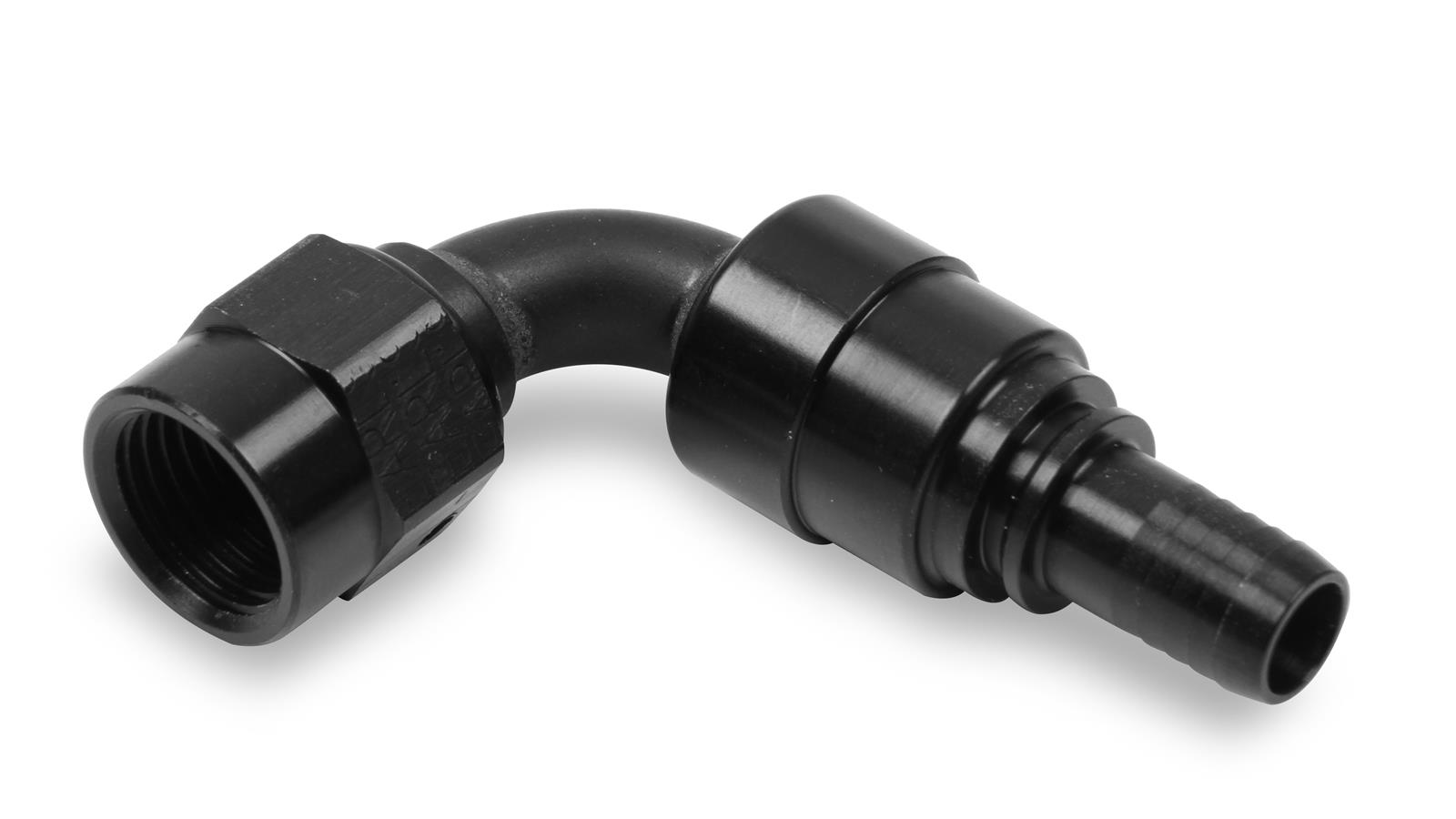 Earl's Performance UltraPro Hose Ends 689906ERL Ends, UltraPro, 90 degree, -6 AN Size, Crimp Non-swivel, Aluminum, Black, Each