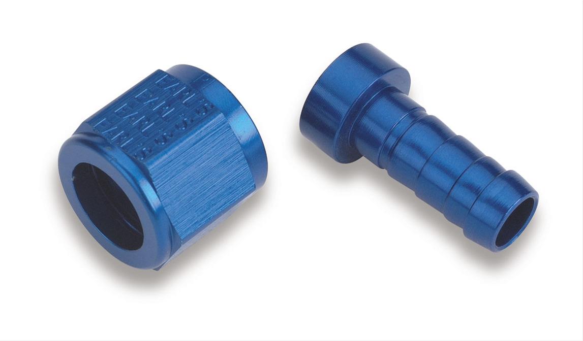 Earl's Performance Auto-Mate Hose Ends 700108ERL Fitting, End, Auto-Mate, Straight, -8 AN to Female -8 AN, Aluminum, Blue Anodized, Each