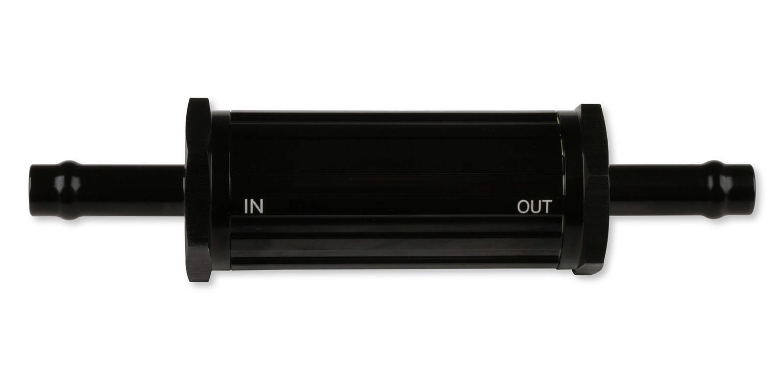Earl's Performance Vapor Guard 100 Microns Fuel Filter with 0.313 in. Inlet Size 731055ERL Filter, Guard, Inline, 5/16 Inlet, Hose Barb, 5/16 Outlet, Hose Barb, Aluminum, Black, 4.50 Overall Length, Each thumbnail 3