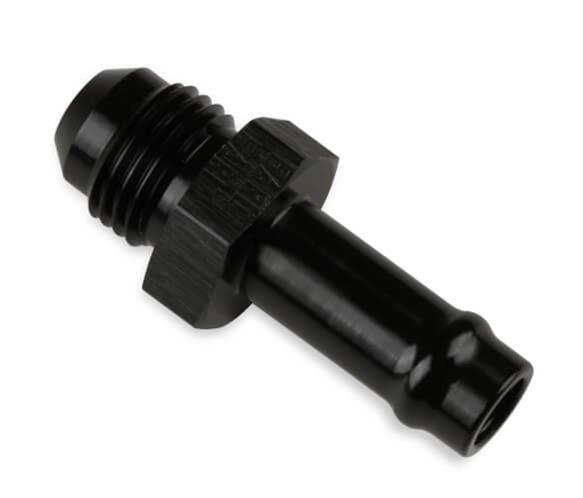 Earl's Performance Vapor Guard Hose Ends 740166ERL End, Guard, Straight, 3/8 in. Size, Socketless Barb, -6 AN Male Threads, Aluminum, Black, Each thumbnail 2
