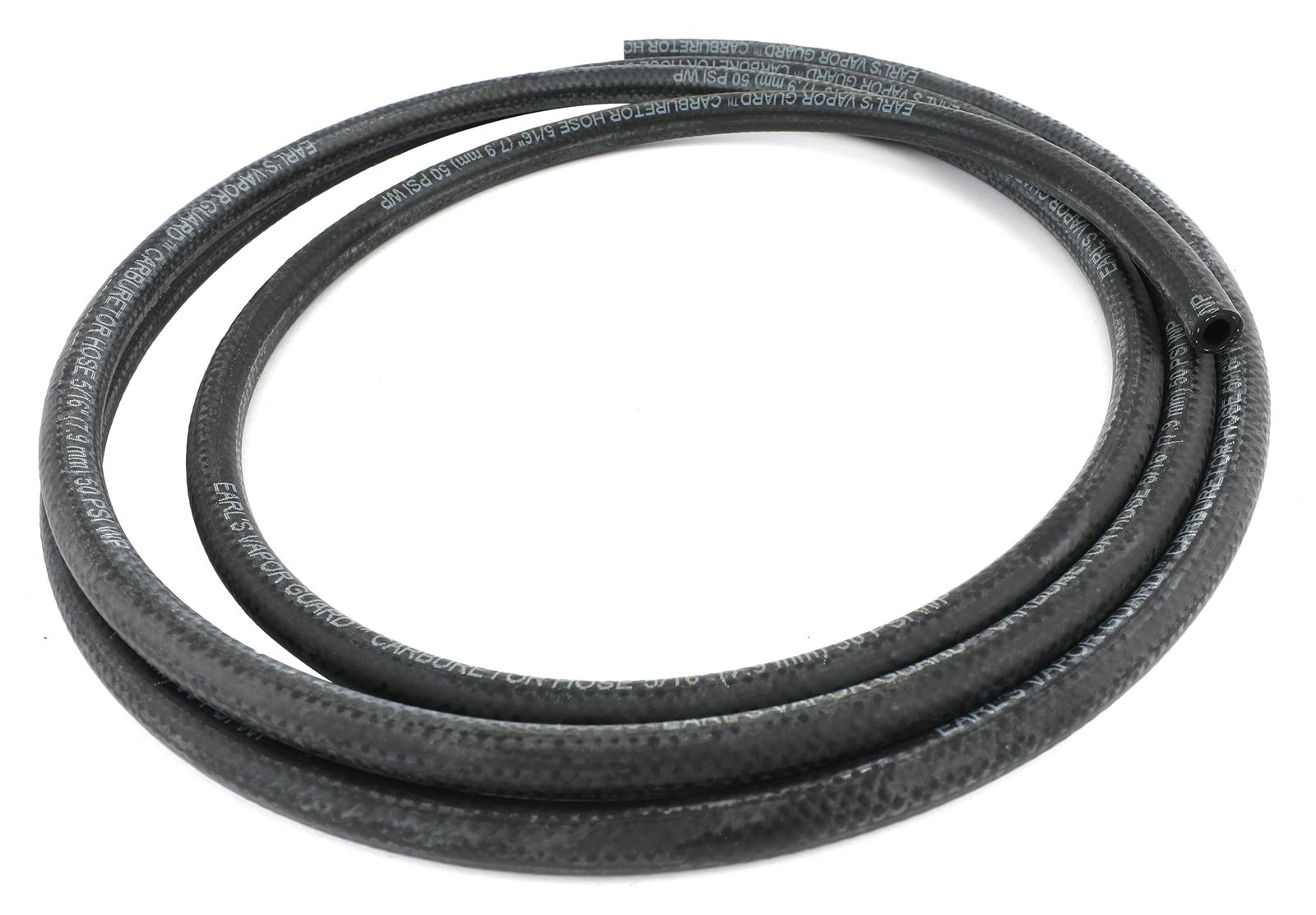 Earl's Performance Carburetor Vapor Guard Hoses 761055ERL Hose, Guard, 5/16 in. Size, 50 psi, Not for Fuel Injection, Rubber, Black, 10 ft. Length, Each