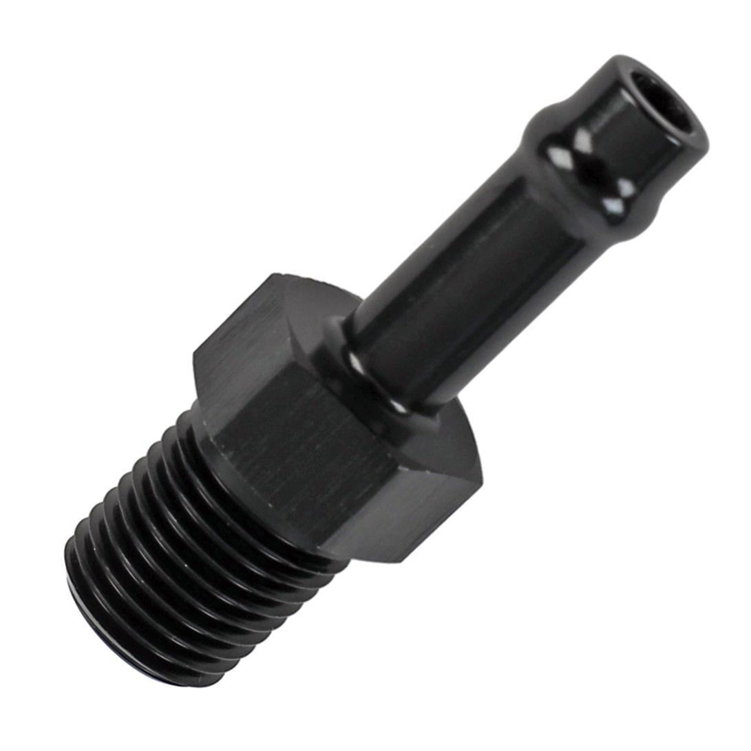 Earl's Performance Vapor Guard Hose Ends 781605ERL End, Guard, Straight, 5/16 in. Size, Socketless Barb, 1/4 in. NPT Male, Aluminum, Black, Each