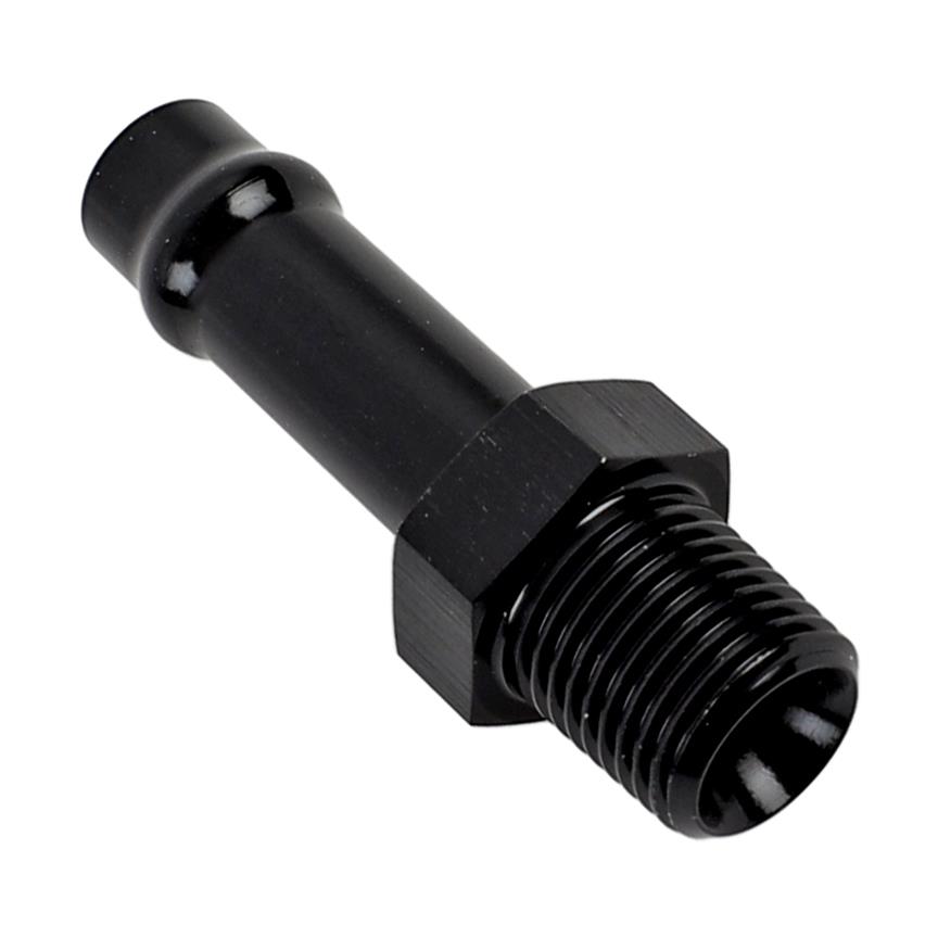 Earl's Performance Vapor Guard Hose Ends 781652ERL Ends, Guard, Socketless Barb, Straight, 5/16 in. Size, Aluminum, Black Anodized, 1/8 in. NPT Adapter Size, Male Threads, Each