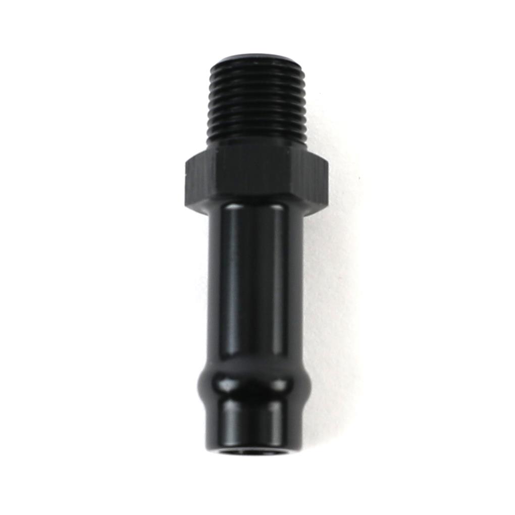 Earl's Performance Vapor Guard Hose Ends 781662ERL Ends, Guard, Socketless Barb, Straight, 3/8 in. Size, Aluminum, Black Anodized, 1/8 in. NPT Adapter Size, Male Threads, Each