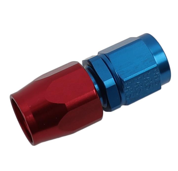 Earl's Performance Swivel-Seal Hose Ends 800106ERL Fitting, End, Swivel-Seal, Straight, -6 AN to Female -6 AN, Aluminum, Red/Blue, Each