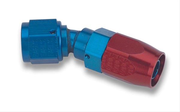 Earl's Performance Swivel-Seal Hose Ends 803110ERL Fitting, End, Swivel-Seal, 30 Degree, -10 AN to Female -10 AN, Aluminum, Red/Blue, Each thumbnail 2