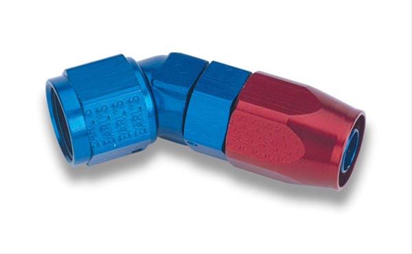 Earl's Performance Swivel-Seal Hose Ends 804516ERL Fitting, End, Swivel-Seal, 45 Degree, -16 AN to Female -16 AN, Aluminum, Red/Blue, Each thumbnail 2