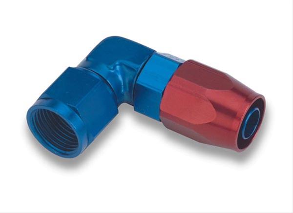 Earl's Performance Swivel-Seal Hose Ends 809012ERL Fitting, End, Swivel-Seal, 90 Degree Low Profile, -12 AN to Female -12 AN, Aluminum, Red/Blue, Each thumbnail 2