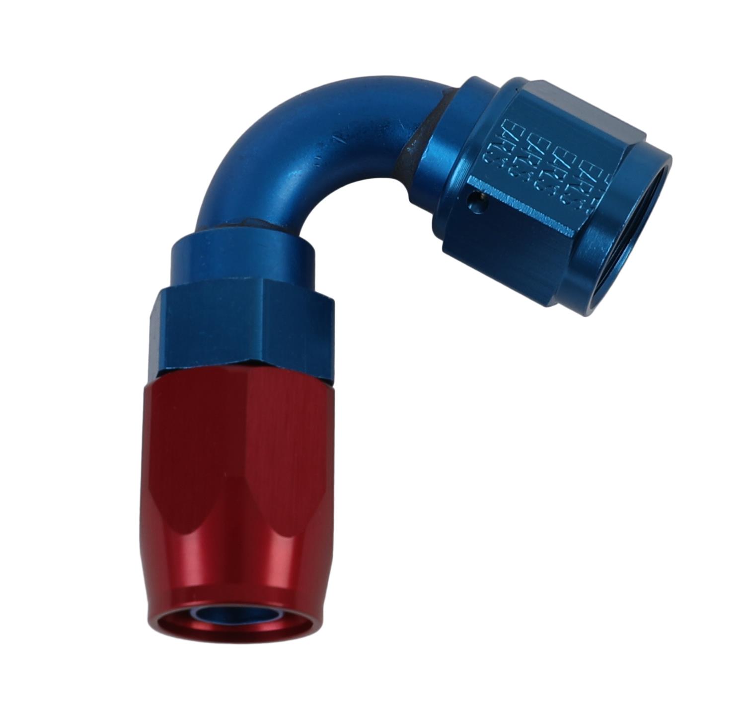 Earl's Performance Swivel-Seal Hose Ends 812008ERL Fitting, End, Swivel-Seal, 120 Degree, -8 AN to Female -8 AN, Aluminum, Red/Blue, Each