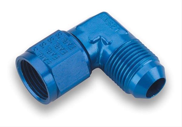 Earl's Performance Couplers 921103ERL Fitting, Coupler, Union, AN to AN, 90 Degree, Aluminum, Blue Anodized, -3 AN, -3 AN, Each thumbnail 2