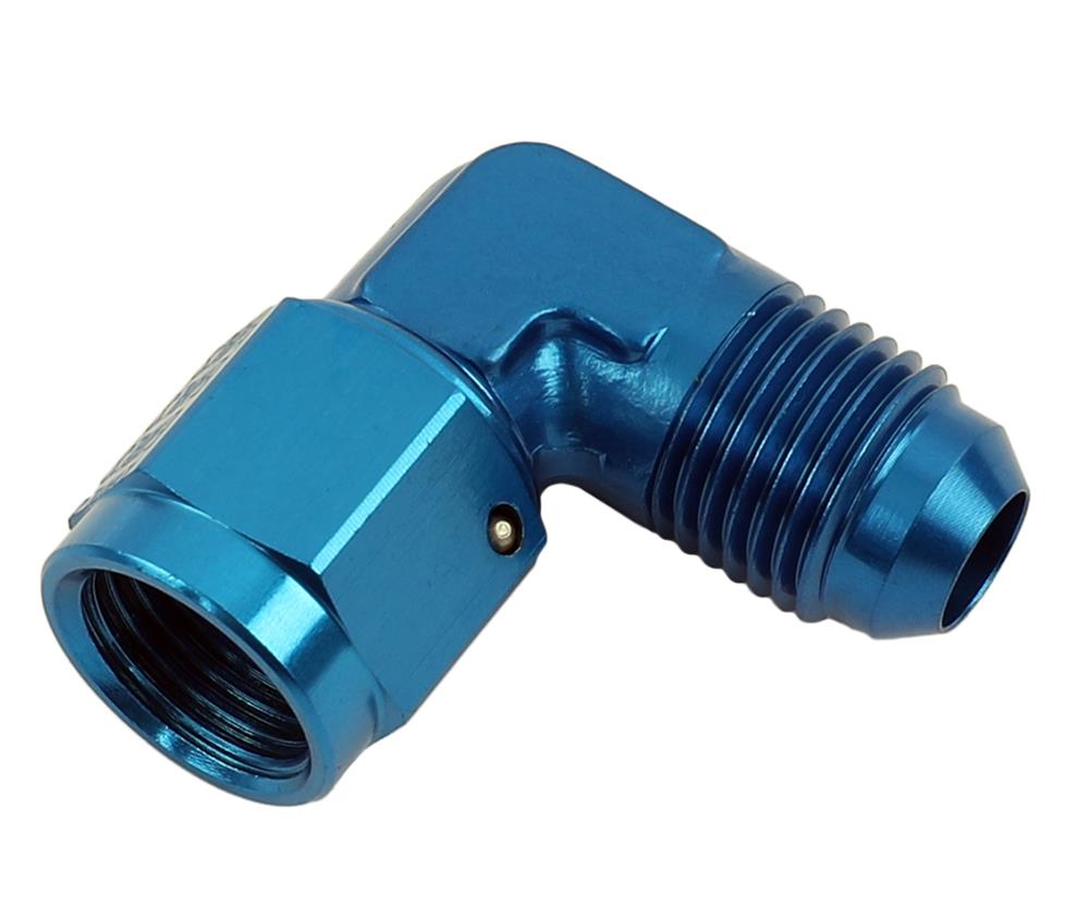Earl's Performance Couplers 921106ERL Fitting, Coupler, Union, AN to AN, 90 Degree, Aluminum, Blue Anodized, -6 AN, -6 AN, Each thumbnail 2