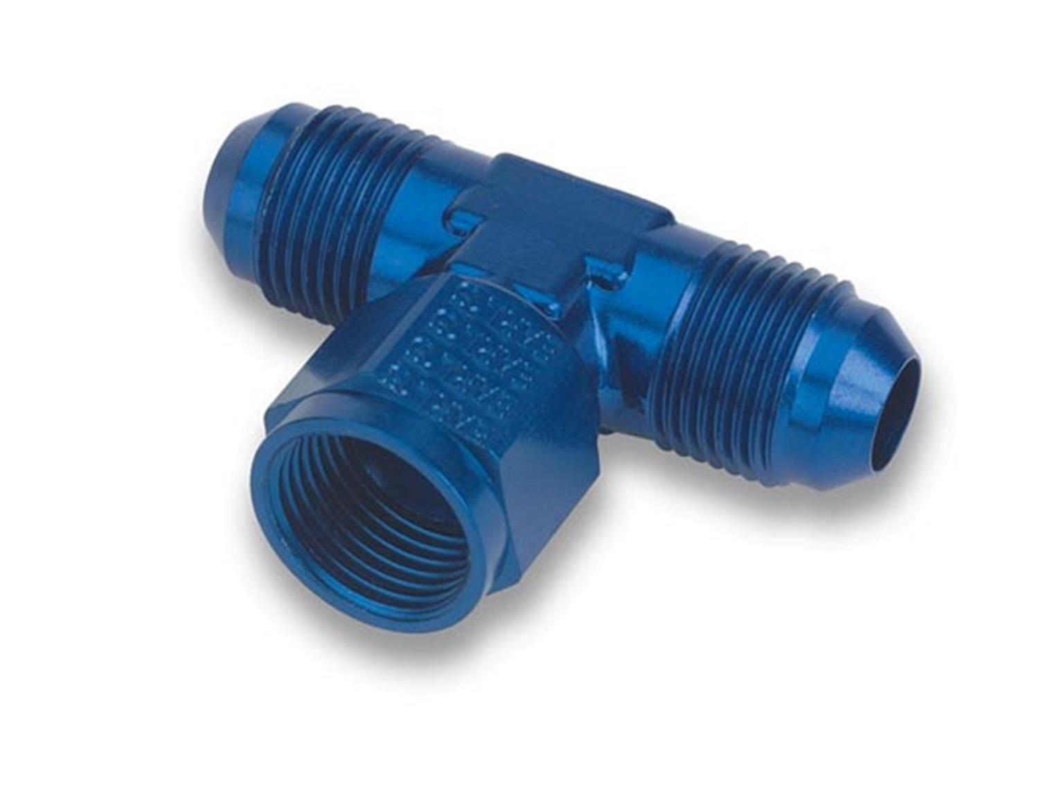 Earl's Performance Tee Adapter Fittings 925106ERL Fitting, Adapter, AN with Female Swivel On Side -6 AN, Aluminum, Blue, Each