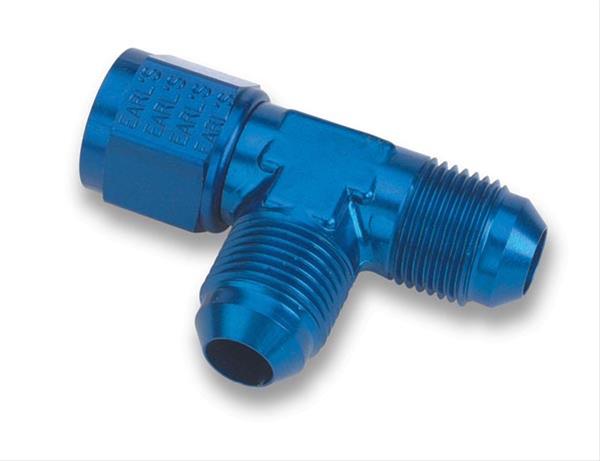 Earl's Performance Tee Adapter Fittings 926108ERL Fitting, Adapter, AN with Female Swivel On Run -8 AN, Aluminum, Blue, Each thumbnail 2